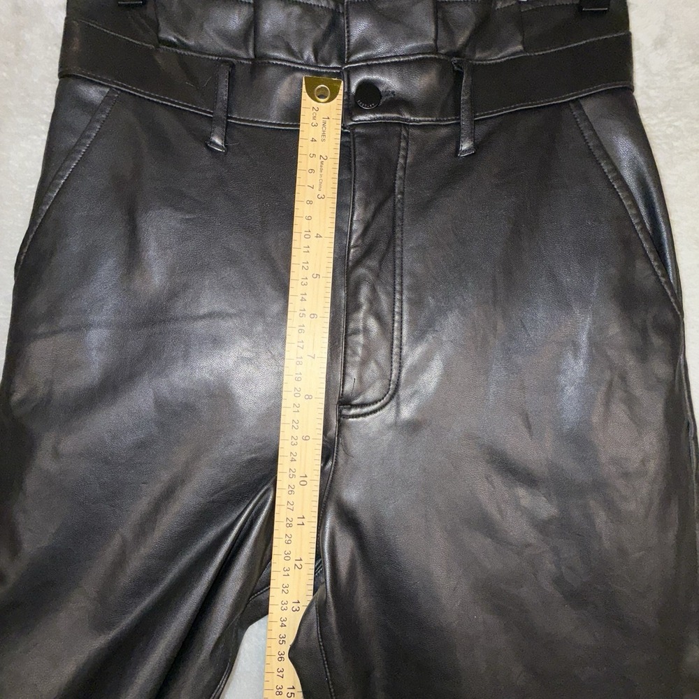 Abercrombie & Fitch A&F Black Faux‎ Leather Pants Size Medium - Picture 9 of 13